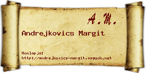 Andrejkovics Margit névjegykártya